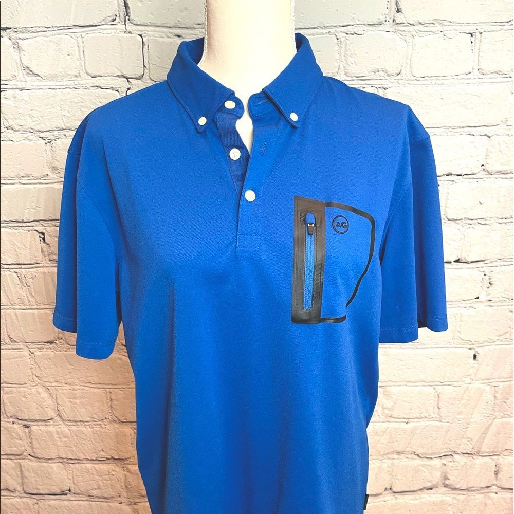AG Adriano Goldschmied Blue Polo Shirt